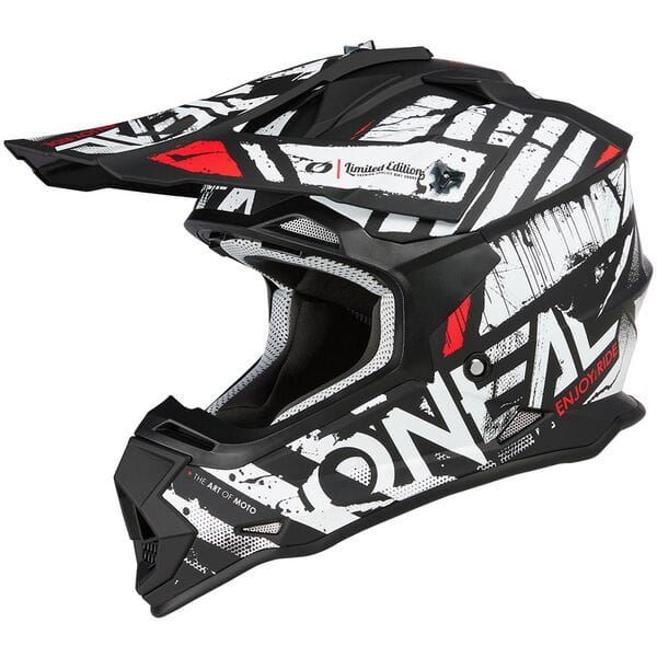 O'Neal 2025 Motocross Helmet 2SRS Glitch Black White